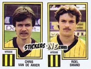 Sticker Chris van de Akker / Roel Smand - Voetbal 1982-1983 - Panini
