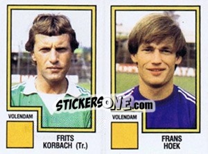 Cromo Frits Korbach / Frans Hoek - Voetbal 1982-1983 - Panini