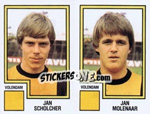 Sticker Jan Scholcher / Jan Molenaar - Voetbal 1982-1983 - Panini