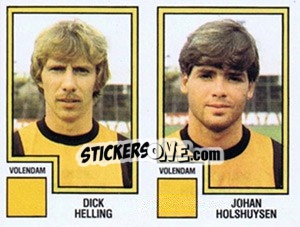 Sticker Dick Helling / Johan Holshuysen - Voetbal 1982-1983 - Panini