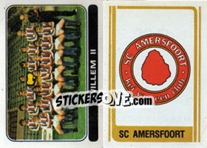 Sticker Team Willem II / Badge S.C. Amersfoort - Voetbal 1978-1979 - Panini