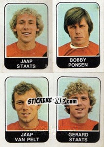 Sticker Jaap Staats / Bobby Ponsen / Jaap van Pelt / Gerard Staats - Voetbal 1978-1979 n. 337 - Panini