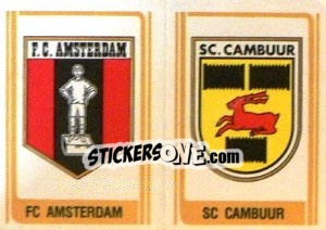 Sticker Badge F.C. Amsterdam / Badge S.C. Cambuur - Voetbal 1978-1979 - Panini