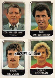 Sticker Cor van der Hart / Paul van der Mieren / Cees de Jong / Tjeerd Koopman - Voetbal 1978-1979 - Panini