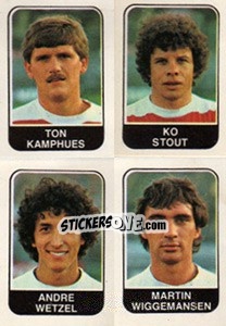 Cromo Ton Kamphues / Ko Stout /  Andre Wetzel / Martin Wiggemansen - Voetbal 1978-1979 - Panini