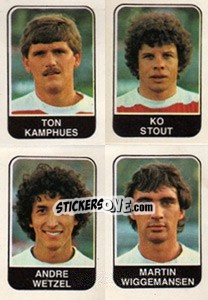 Sticker Ton Kamphues / Ko Stout /  Andre Wetzel / Martin Wiggemansen - Voetbal 1978-1979 n. 341 - Panini