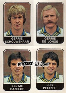 Sticker Gerrie Schouwenaar / Gerrie de Jonge / Eeltje Hazelof / Jos Peltzer - Voetbal 1978-1979 n. 344 - Panini