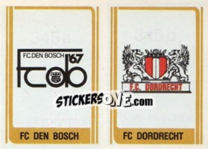 Sticker Badge F.C. Den Bosch / Badge F.C. Dordrecht - Voetbal 1978-1979 n. 345 - Panini