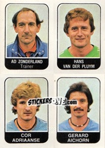 Sticker Ad Zonderland / Hans van der Pluym / Cor Adriaanse / Gerard Aichorn - Voetbal 1978-1979 - Panini