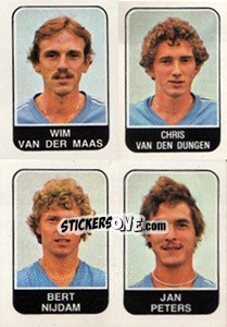 Sticker Wim van der Maas / Chris van den Dungen / Bert Mijdam /  Jan Peters - Voetbal 1978-1979 n. 348 - Panini