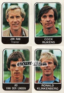 Sticker Jan Rab/ Cock Rijkens /  Ad van der Linden / Ronald Klinkenberg - Voetbal 1978-1979 n. 349 - Panini