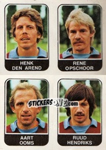 Sticker Henk den Arend / Rene Opschoor / Aart Ooms / Ruud Hendriks - Voetbal 1978-1979 n. 350 - Panini
