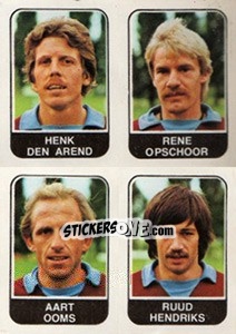 Sticker Henk den Arend / Rene Opschoor / Aart Ooms / Ruud Hendriks - Voetbal 1978-1979 - Panini