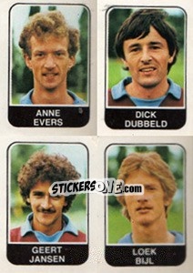 Sticker Anne Evers / Dick Dubbeld / Geert Jansen / Loek Bijl - Voetbal 1978-1979 n. 351 - Panini