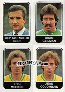 Cromo Joop Castenmiller / Bram Geilman / Eric Merken / Jean Colombain - Voetbal 1978-1979 - Panini