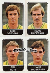 Cromo Kick Seegers / Hans Zuidersma / Tini Ruys / Hans Engbersen - Voetbal 1978-1979 n. 362 - Panini