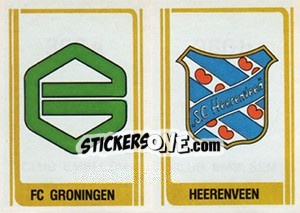 Sticker Badge F.C. Groningen / Badge Heerenveen - Voetbal 1978-1979 n. 366 - Panini