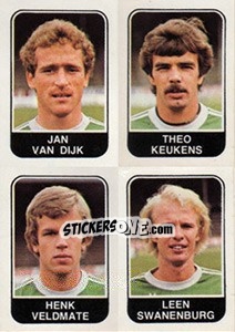 Sticker Jan van Dijk / Theo Keukens / Henk Veldmate / Leen Swanenburg - Voetbal 1978-1979 - Panini