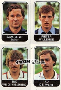 Sticker Sjaak de Wit / Pieter Willemse / Erik van de Wassenberg / Ad de Wert - Voetbal 1978-1979 n. 374 - Panini