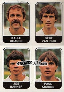Sticker Kalle Oranen / Geke van Dijk / Jos Bakker / Paul Krabbe - Voetbal 1978-1979 - Panini