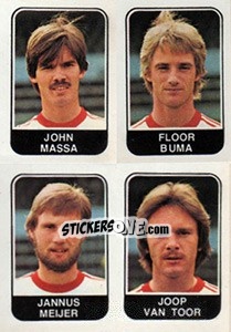 Sticker John Massa / Floor Buma / Jannus Meijer / Joop van Toor - Voetbal 1978-1979 n. 386 - Panini