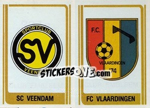 Sticker Badge S.C. Veendam / Badge F.C. Vlaardingen - Voetbal 1978-1979 n. 387 - Panini