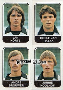 Sticker Jan Korte / Roelf-Jan Tiktak / Andre Brouwer / Jurrie Koolhof - Voetbal 1978-1979 n. 390 - Panini