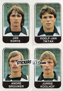 Sticker Jan Korte / Roelf-Jan Tiktak / Andre Brouwer / Jurrie Koolhof - Voetbal 1978-1979 - Panini