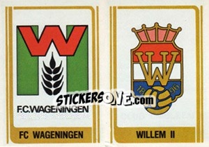 Sticker Badge F.C. Wageningen / Badge Willem II - Voetbal 1978-1979 n. 394 - Panini