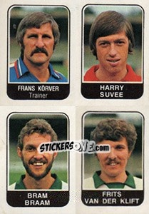 Cromo Frans Korver / Harry Suvee / Bram Braam / Frits van der Klift - Voetbal 1978-1979 n. 395 - Panini