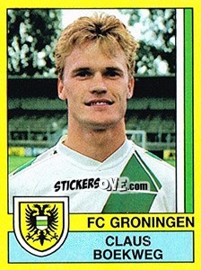 Sticker Claus Boekweg - Voetbal 1989-1990 - Panini