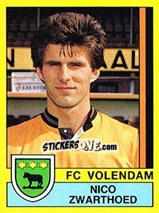 Sticker Nico Zwarthoed - Voetbal 1989-1990 - Panini
