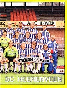 Sticker Elftal SC Heerenveen - Voetbal 1989-1990 - Panini