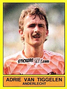 Sticker Adrie van Tiggelen (Anderlecht) - Voetbal 1989-1990 - Panini