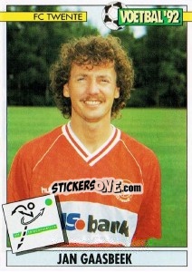 Sticker Jan Gaasbeek - Voetbal 1991-1992 - Panini