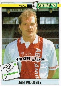 Sticker Jan Wouters - Voetbal 1991-1992 - Panini