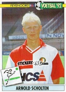 Sticker Arnold Scholten - Voetbal 1991-1992 n. 45 - Panini