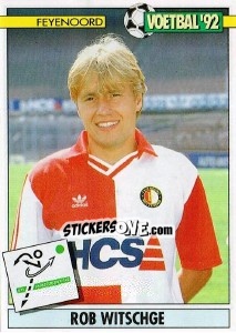 Sticker Rob Witschge - Voetbal 1991-1992 - Panini
