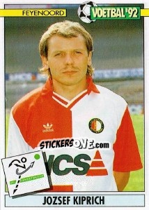 Sticker Jozsef Kiprich - Voetbal 1991-1992 - Panini