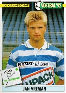Sticker Jan Vreman - Voetbal 1991-1992 - Panini