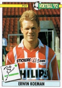 Sticker Erwin Koeman - Voetbal 1991-1992 - Panini