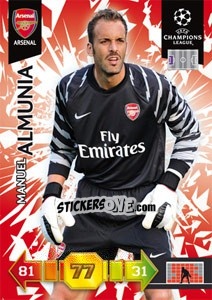 Sticker Manuel Almunia - UEFA Champions League 2010-2011. Adrenalyn XL - Panini