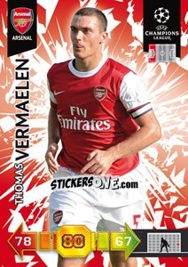 Sticker Thomas Vermaelen - UEFA Champions League 2010-2011. Adrenalyn XL - Panini