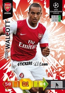 Sticker Theo Walcott - UEFA Champions League 2010-2011. Adrenalyn XL n. 10 - Panini