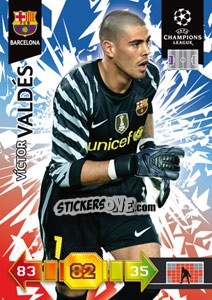 Figurina Victor Valdés - UEFA Champions League 2010-2011. Adrenalyn XL - Panini