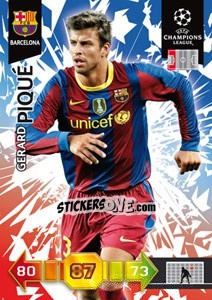 Sticker Gerard Piqué - UEFA Champions League 2010-2011. Adrenalyn XL n. 19 - Panini