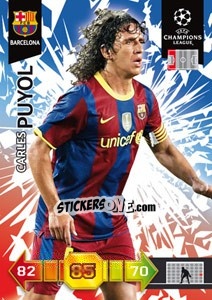 Sticker Carles Puyol - UEFA Champions League 2010-2011. Adrenalyn XL - Panini