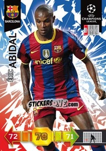 Sticker Éric Abidal - UEFA Champions League 2010-2011. Adrenalyn XL n. 22 - Panini