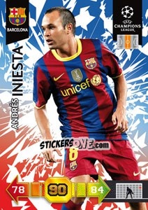 Sticker Andrés Iniesta - UEFA Champions League 2010-2011. Adrenalyn XL n. 24 - Panini