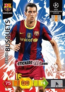 Sticker Sergio Busquets - UEFA Champions League 2010-2011. Adrenalyn XL n. 25 - Panini